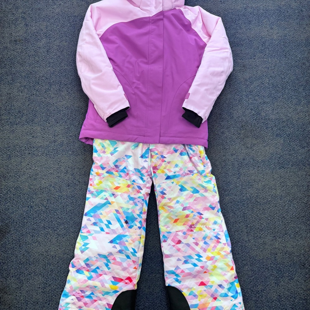 Boulder Gear Girls Insulated Snow Set - Jacket and Bib Pants Size YS/8 NWT
